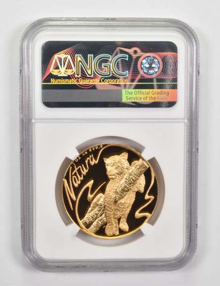 PF70 UCAM 1998 South Africa 1 Oz .999 Fine Gold - Natura Leopard - NGC
