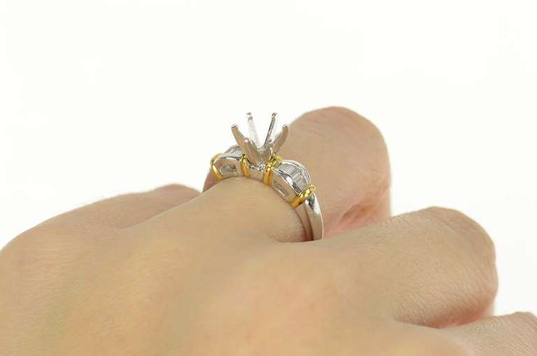 Platinum 0.59 Ctw 6.5 Diamond Engagement Setting Ring