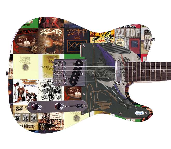 ZZ Top Billy Gibbons Autographed Signed Custom Photo Graphics Guitar ACOA