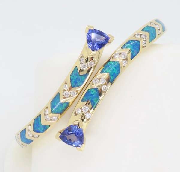 LeVian Diamond, Opal, and Tanzanite Bangle