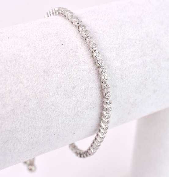 Crystal Set Bracelet in Sterling Silver