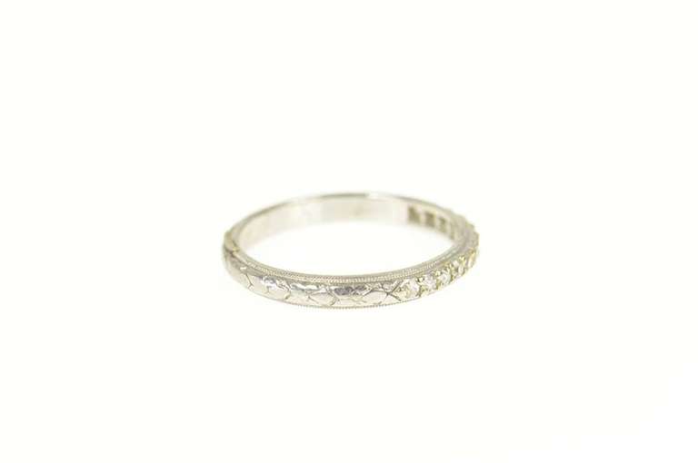 Platinum 0.18 Ctw Art Deco Diamond Wedding Band Ring