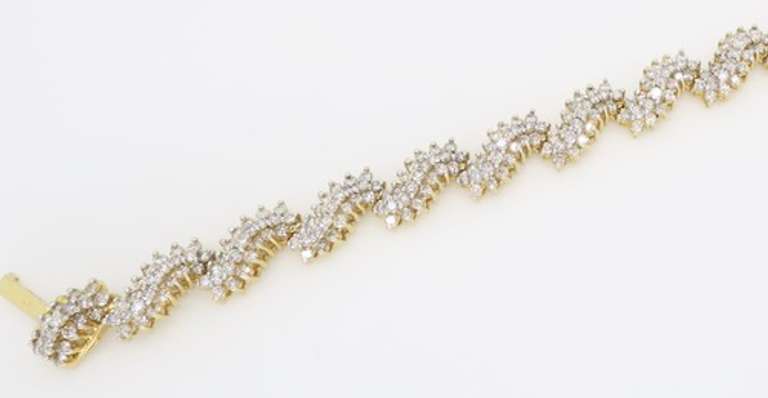 Ribbon Style 6.75CTW Diamond Tennis Bracelet