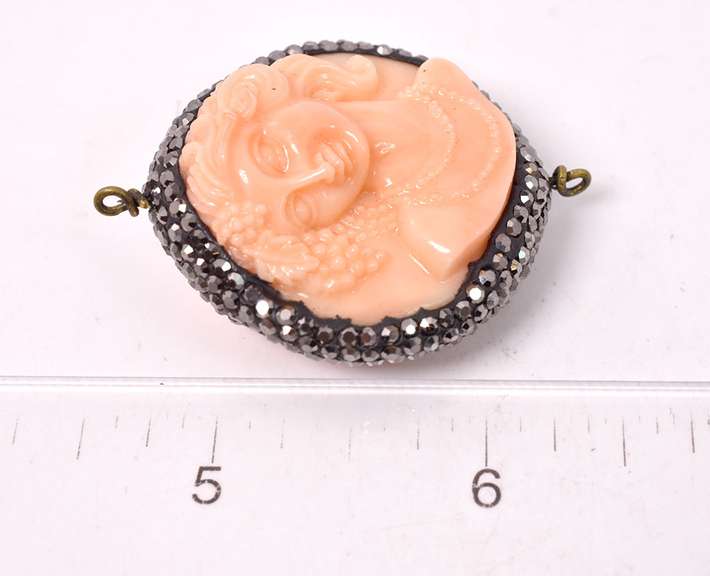 Wonderful Italian Made Double Sided Cameo Pendant with Swarovski Crystals