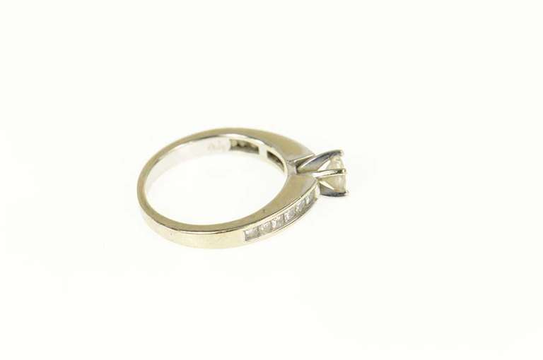 14K White Gold 1.19 Ctw Princess Diamond Engagement Ring