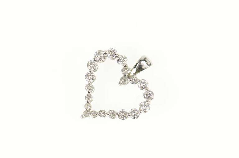 18K White Gold 0.56 Ctw Diamond Heart Love Symbol Pendant