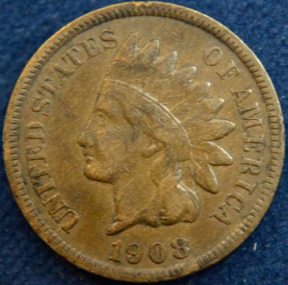 1908-S Indian Head Cent, Circulated.
