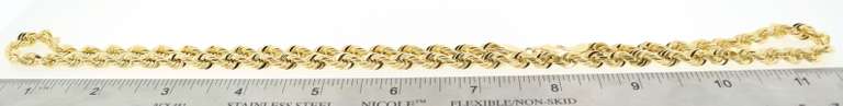 Deluxe 10kt Yellow Gold Rope Chain Necklace