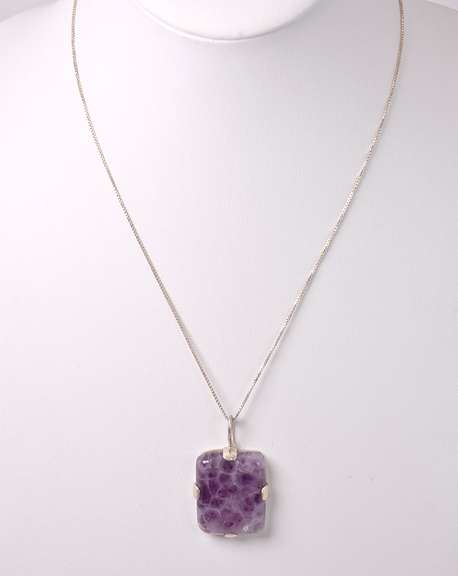 Amethyst Pendant Necklace in Sterling Silver