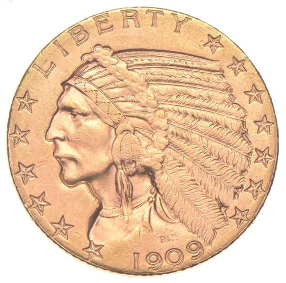 1909-D $5 Indian Head Gold Half Eagle