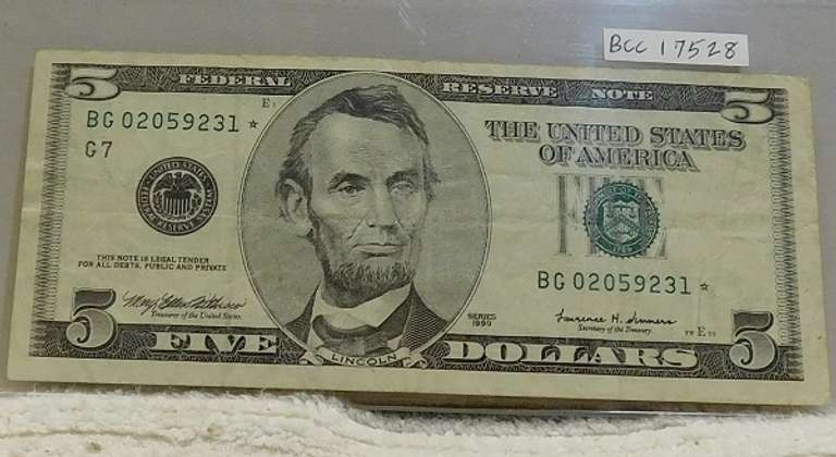 1999 Star Note $5 FRN