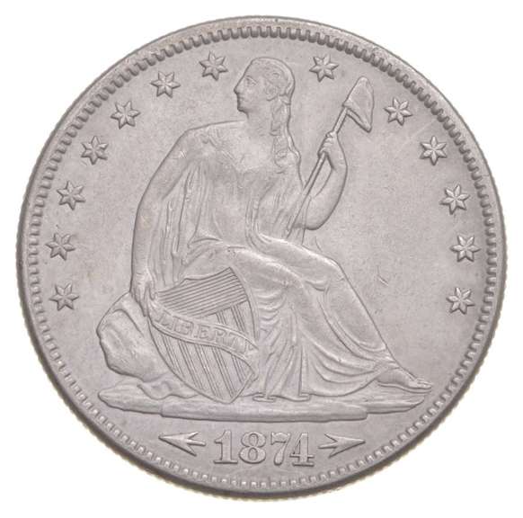 1874 Seated Liberty Half Dollar