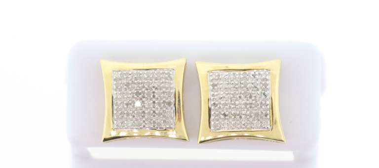 14kt Yellow Gold & Diamond Earrings