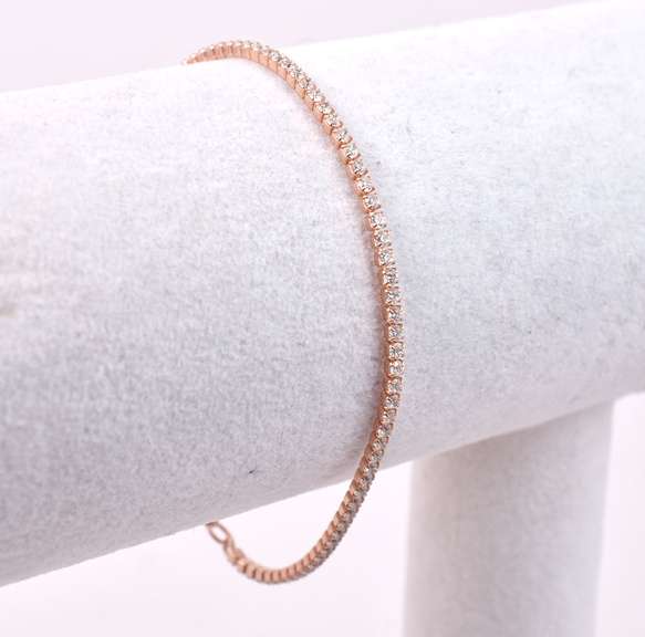 Crystal Bracelet in Rose Gold Plated Sterling Silver