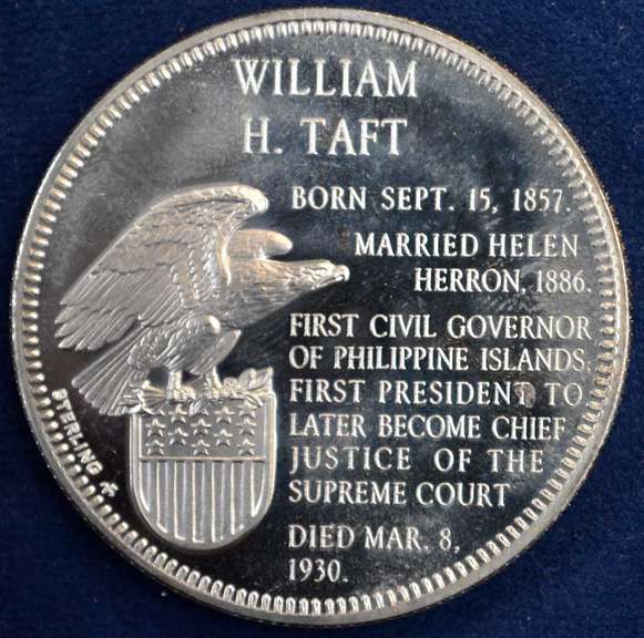Franklin Mint William H. Taft Sterling Medal