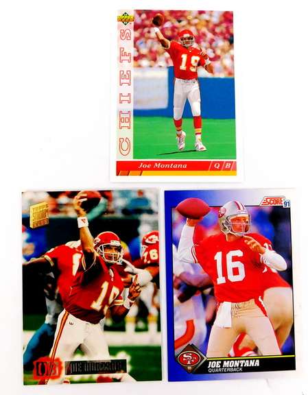 3 Joe Montana Football Cards