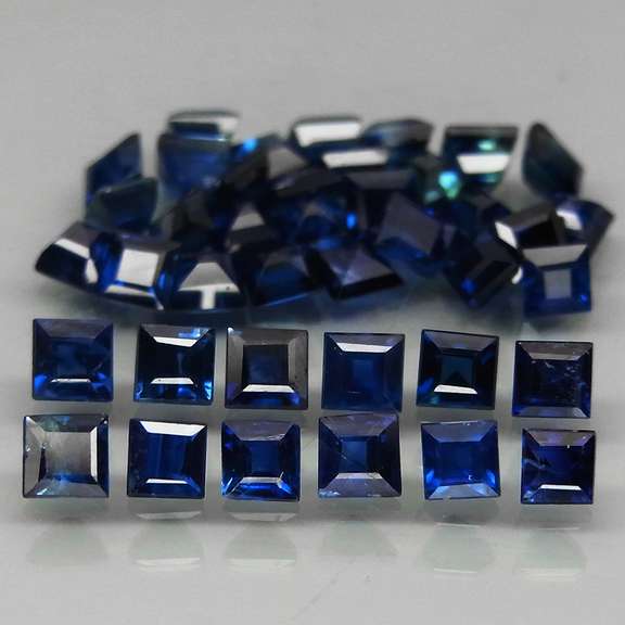 Exquisite 3.70ct 40 piece princess cut Sapphire set
