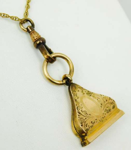 Antique Gold Filled FOB Necklace