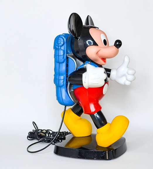 Collectible Vintage Mickey Mouse With Backpack Landline Phone by the Walt Disney Co., Working Condition