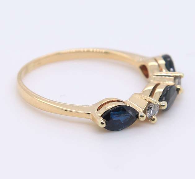 Gorgeous Yellow Gold Sapphire and Diamond Band