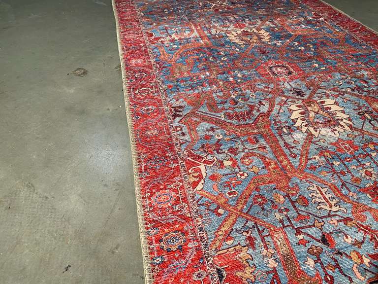 STUNNING ENGINEERED VINTAGE PERSIAN 8' RUNNER
