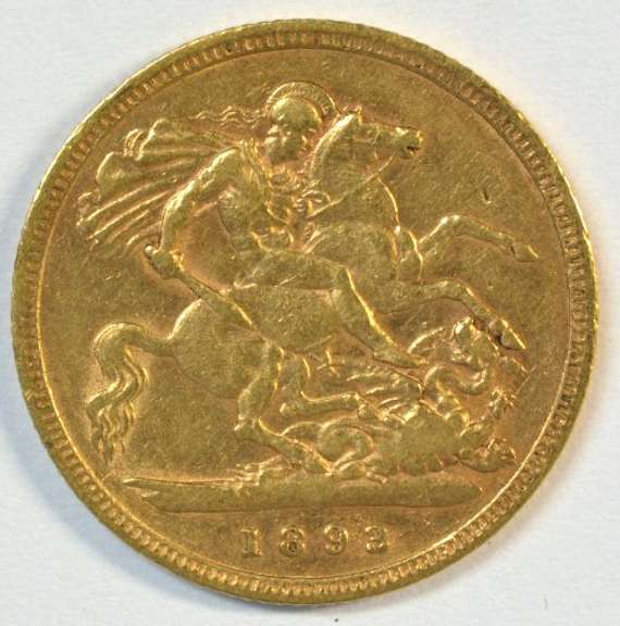 Much better 1893 Great Britain Gold Half Sovereign
