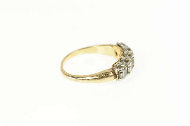 14K Yellow Gold 1.00 Ctw Five Stone Classic Diamond Wedding Ring