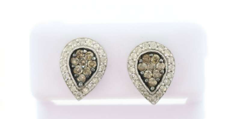 Amazing Teardrop Diamond studded Earrings with 14k White Gold