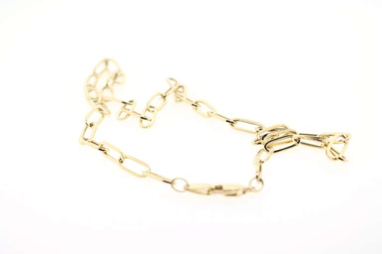 Elegant 14kt solid gold paperclip chain