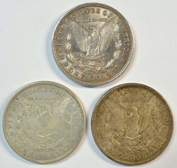 1921 P-D-S Morgan Silver Dollars. Last year of issue