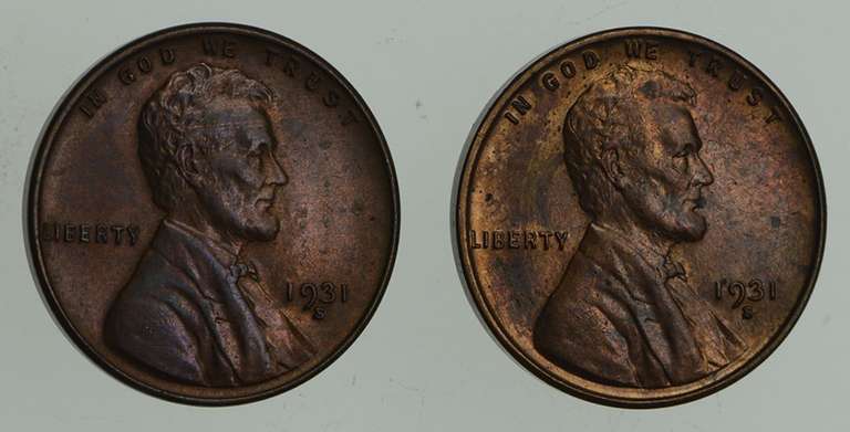 Lot (2) 1931-S Lincoln Wheat Cents