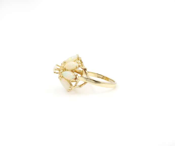 Stunning Opal Cluster Ring in 14K