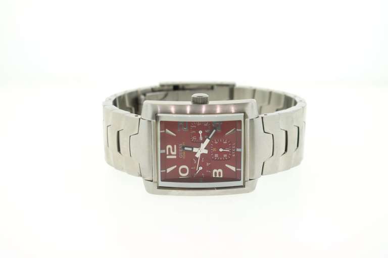 Radically Red Brand New Guess Men's Steel Watch