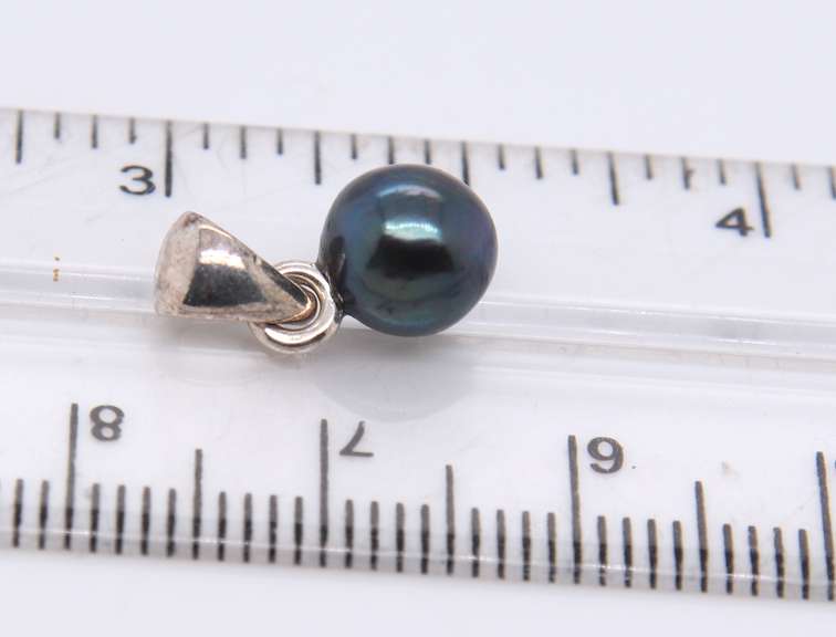 Lot of 2 Sterling Silver Pearl Pendants