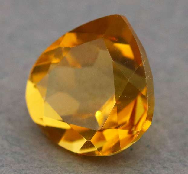 Large 5.97ct wide pear cut Madeira Citrine