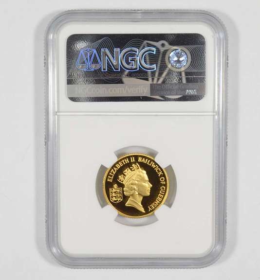 PF70 UCAM 1994 Guernsey 25 Gold Pounds Normandy Invasion Anniv - NGC