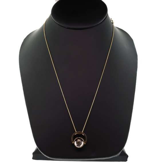 14K GOLD DIAMOND SOLITAIRE NECKLACE