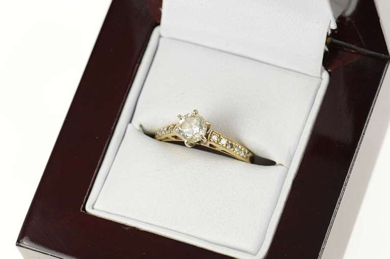 14K Yellow Gold 0.67 Ctw Diamond Classic Engagement Ring