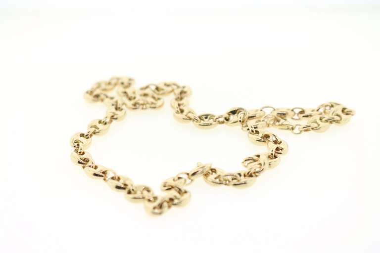 Beautiful puffed mariner 14kt gold chain