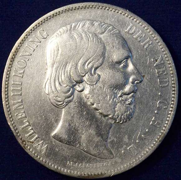 1872 Netherlands 2 1/2 Gulden, Circulated.