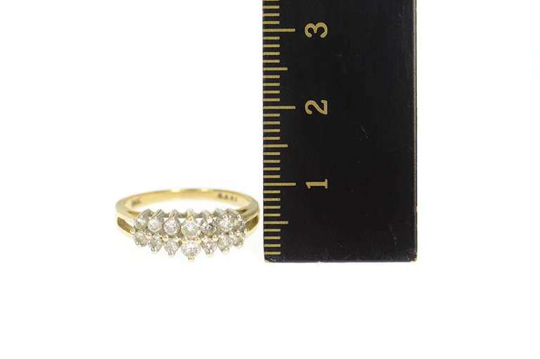 14K Yellow Gold 0.44 Ctw Graduated Diamond Statement Band Ring