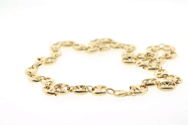 Stylish 14kt mariner solid gold chain