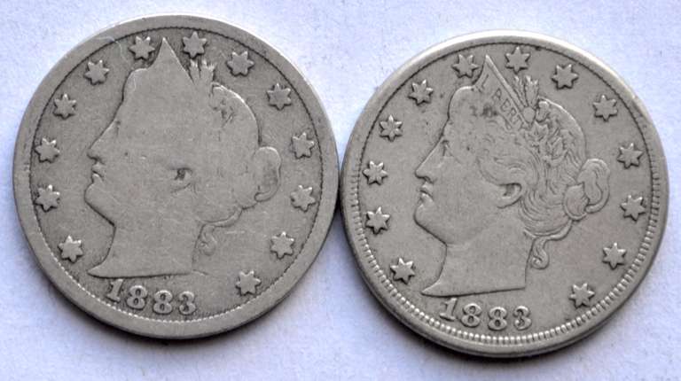 2 1883 V Nickels