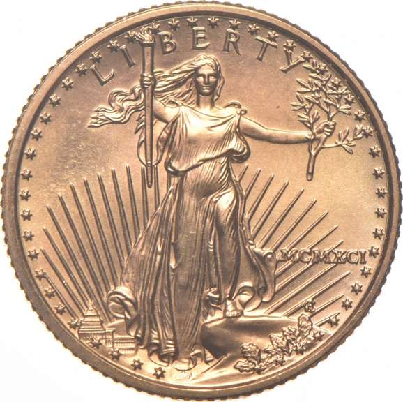 1991 $5 American Gold Eagle - 1/10 Oz. .999 Fine Gold