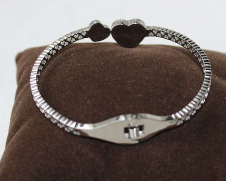 Stainless Steel Silver Color Heart Bracelet
