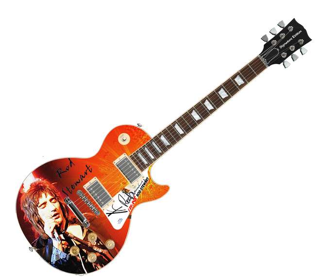 Rod Stewart Autographed Signed Live On Stage Photo Guitar ACOA