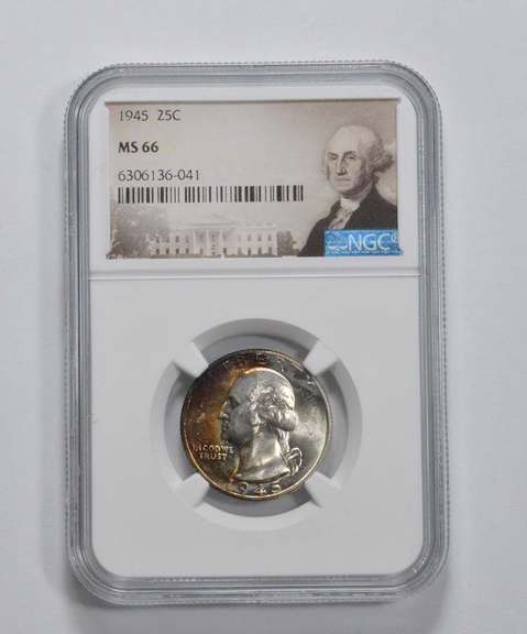 MS66 1945 Washington Quarter - Graded NGC