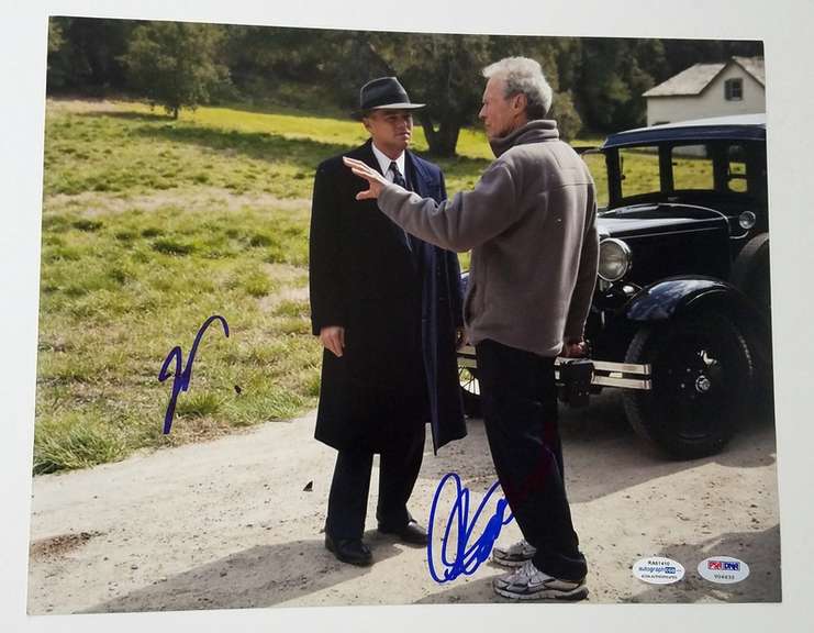 Leonard DICaprio Clint Eastwood Autographed Signed 11x14 Photo ACOA