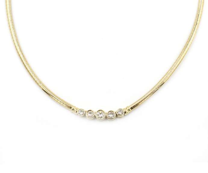 1.35ct Diamond Omega Necklace in 14K