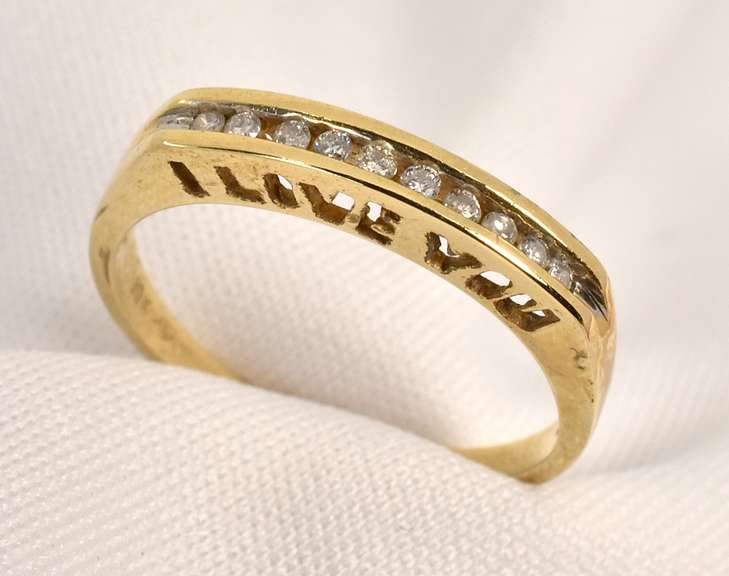 I Love You Channel Set Diamond Ring